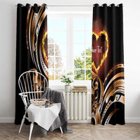 Personalised Polynesian Fiery Heart Window Curtain Passionate Love