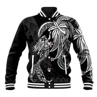 Polynesian Mermaid Plumeria Tribal Tattoo Baseball Jacket LT01 Unisex Black - Polynesian Pride