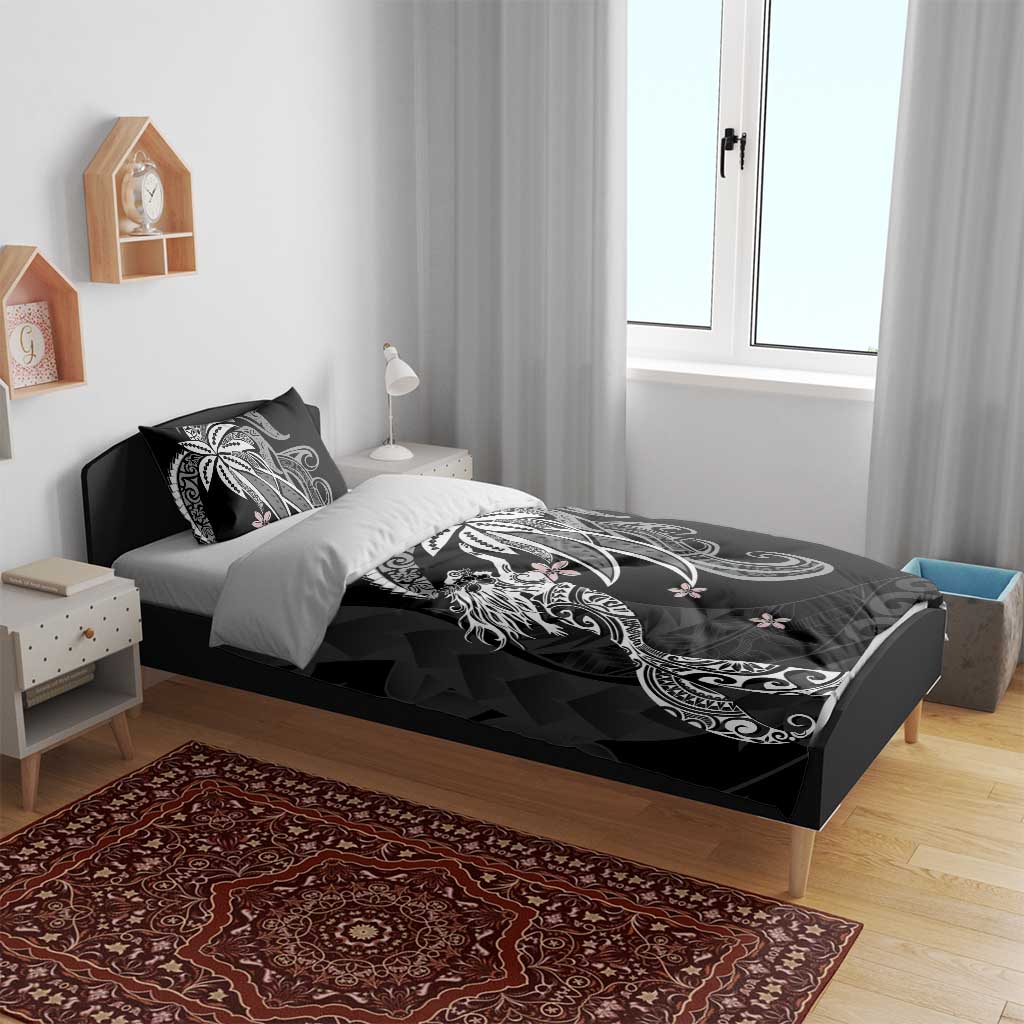Polynesian Mermaid Plumeria Tribal Tattoo Bedding Set