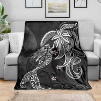 Polynesian Mermaid Plumeria Tribal Tattoo Blanket