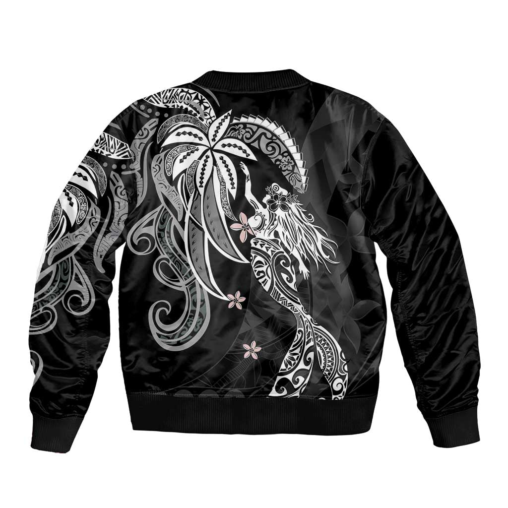 Polynesian Mermaid Plumeria Tribal Tattoo Bomber Jacket