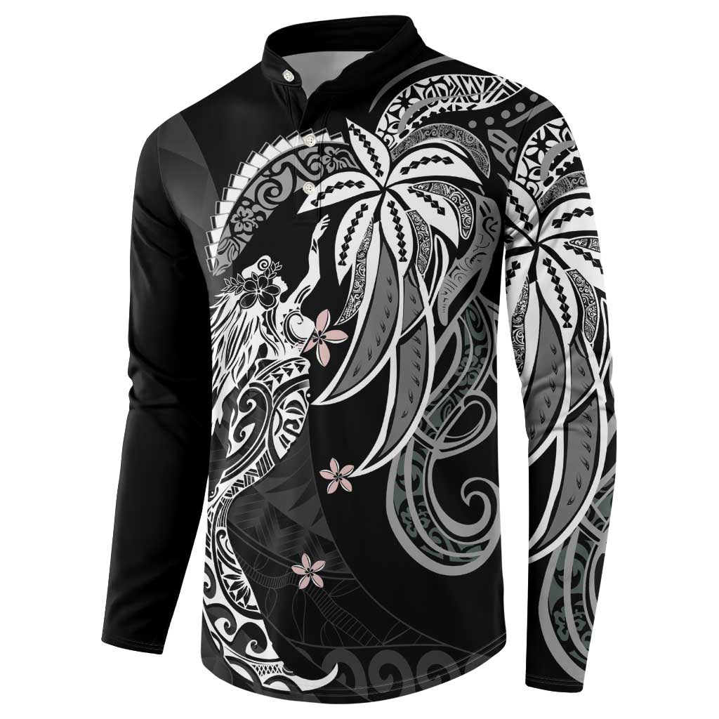 Polynesian Mermaid Plumeria Tribal Tattoo Button Sweatshirt LT01 - Polynesian Pride