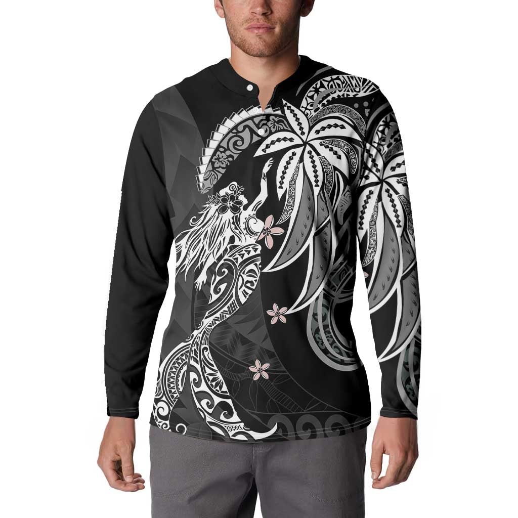 Polynesian Mermaid Plumeria Tribal Tattoo Button Sweatshirt LT01 - Polynesian Pride
