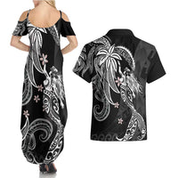 Polynesian Mermaid Plumeria Tribal Tattoo Couples Matching Summer Maxi Dress and Hawaiian Shirt LT01 - Polynesian Pride