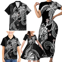 Polynesian Mermaid Plumeria Tribal Tattoo Family Matching Short Sleeve Bodycon Dress and Hawaiian Shirt LT01 - Polynesian Pride