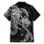 Polynesian Mermaid Plumeria Tribal Tattoo Family Matching Short Sleeve Bodycon Dress and Hawaiian Shirt
