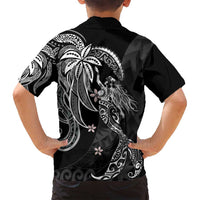 Polynesian Mermaid Plumeria Tribal Tattoo Family Matching Tank Maxi Dress and Hawaiian Shirt