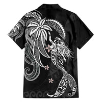 Polynesian Mermaid Plumeria Tribal Tattoo Family Matching Tank Maxi Dress and Hawaiian Shirt