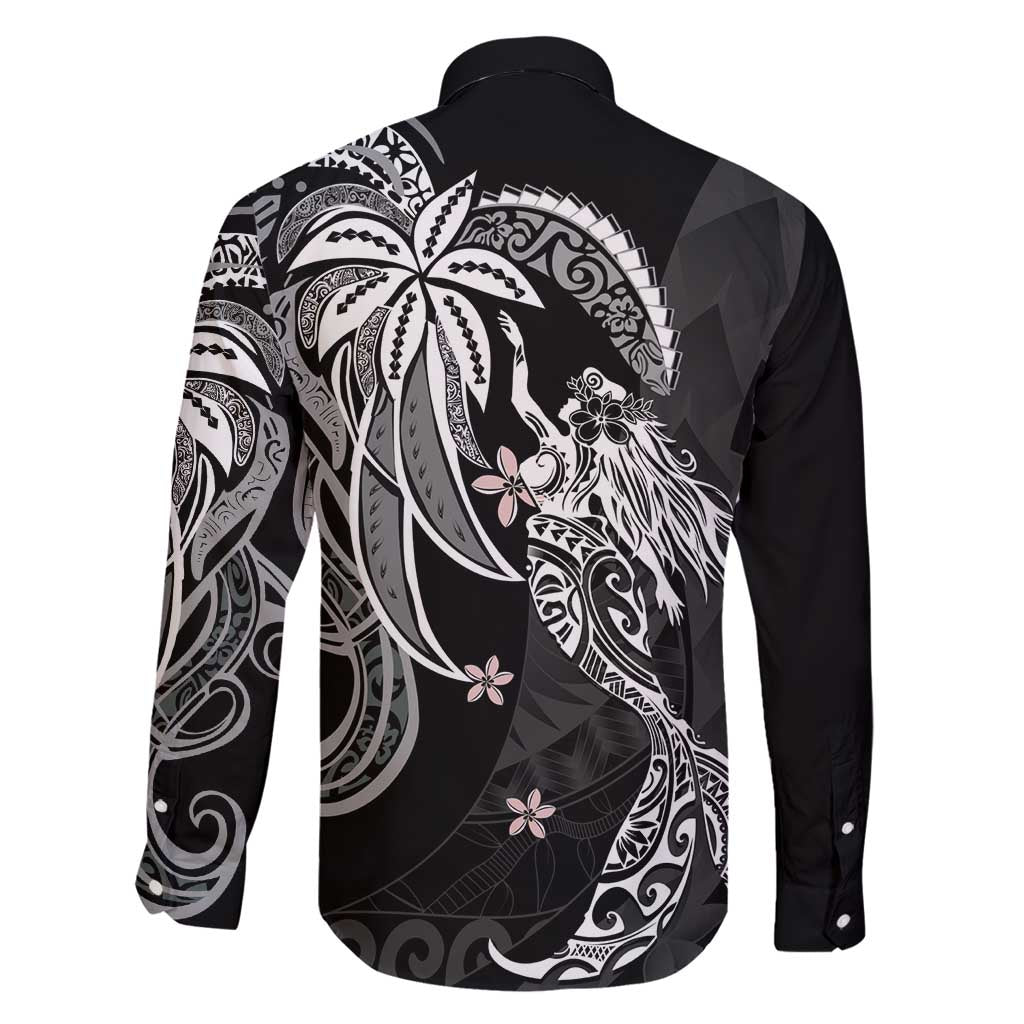 Polynesian Mermaid Plumeria Tribal Tattoo Family Matching Tank Maxi Dress and Hawaiian Shirt