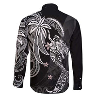 Polynesian Mermaid Plumeria Tribal Tattoo Family Matching Tank Maxi Dress and Hawaiian Shirt