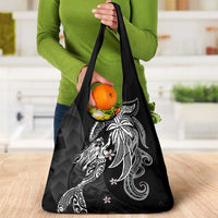 Polynesian Mermaid Plumeria Tribal Tattoo Grocery Bag