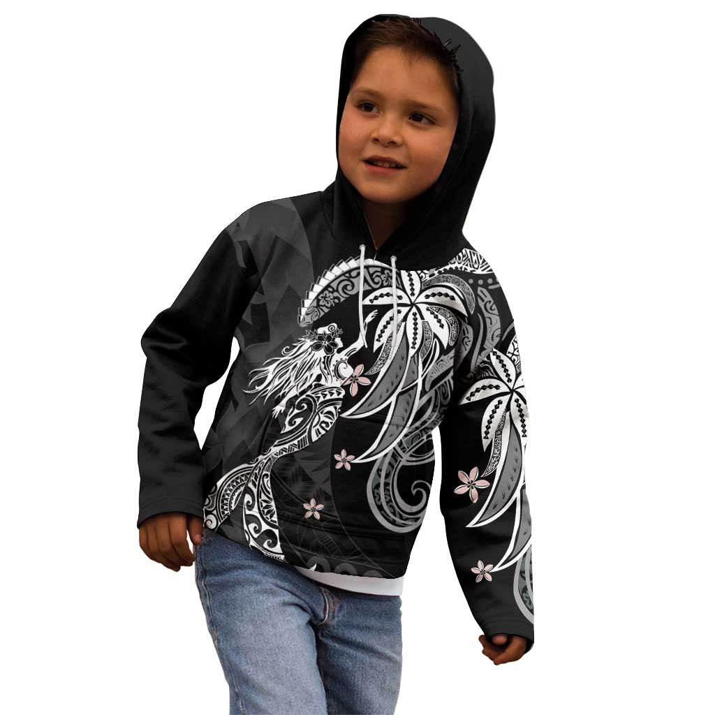 Polynesian Mermaid Plumeria Tribal Tattoo Kid Hoodie