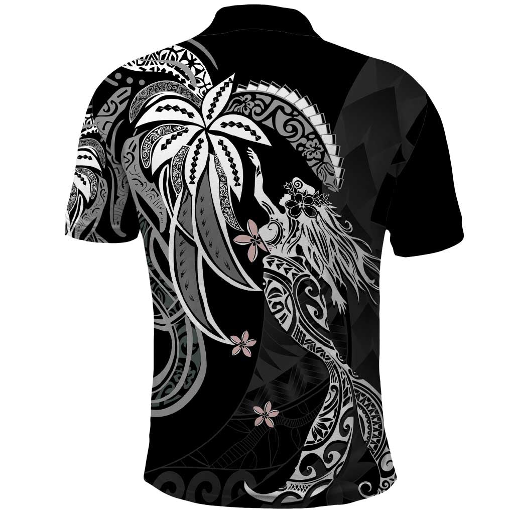 Polynesian Mermaid Plumeria Tribal Tattoo Polo Shirt