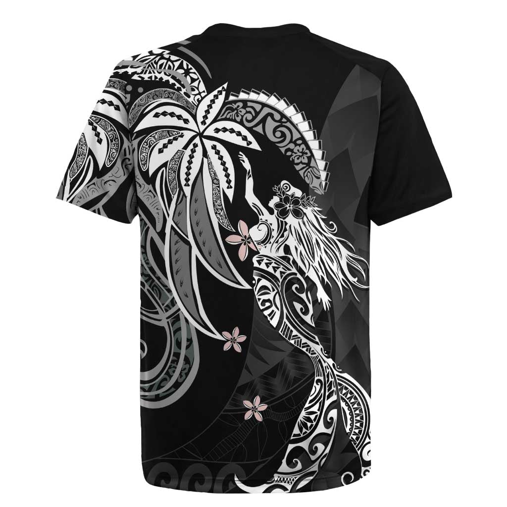 Polynesian Mermaid Plumeria Tribal Tattoo Rugby Jersey