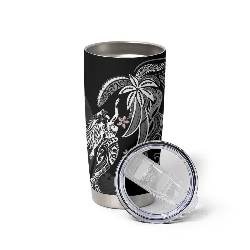 Polynesian Mermaid Plumeria Tribal Tattoo Tumbler Cup