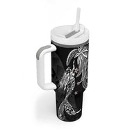 Polynesian Mermaid Plumeria Tribal Tattoo Tumbler With Handle