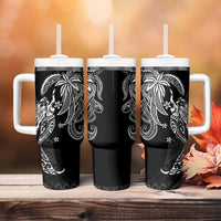 Polynesian Mermaid Plumeria Tribal Tattoo Tumbler With Handle