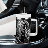 Polynesian Mermaid Plumeria Tribal Tattoo Tumbler With Handle