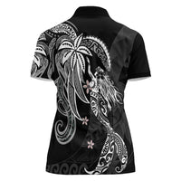 Polynesian Mermaid Plumeria Tribal Tattoo Women Polo Shirt