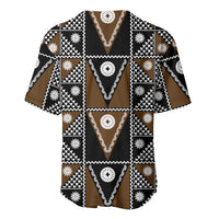Fiji Brown Masi Pattern Baseball Jersey Fijian Tapa