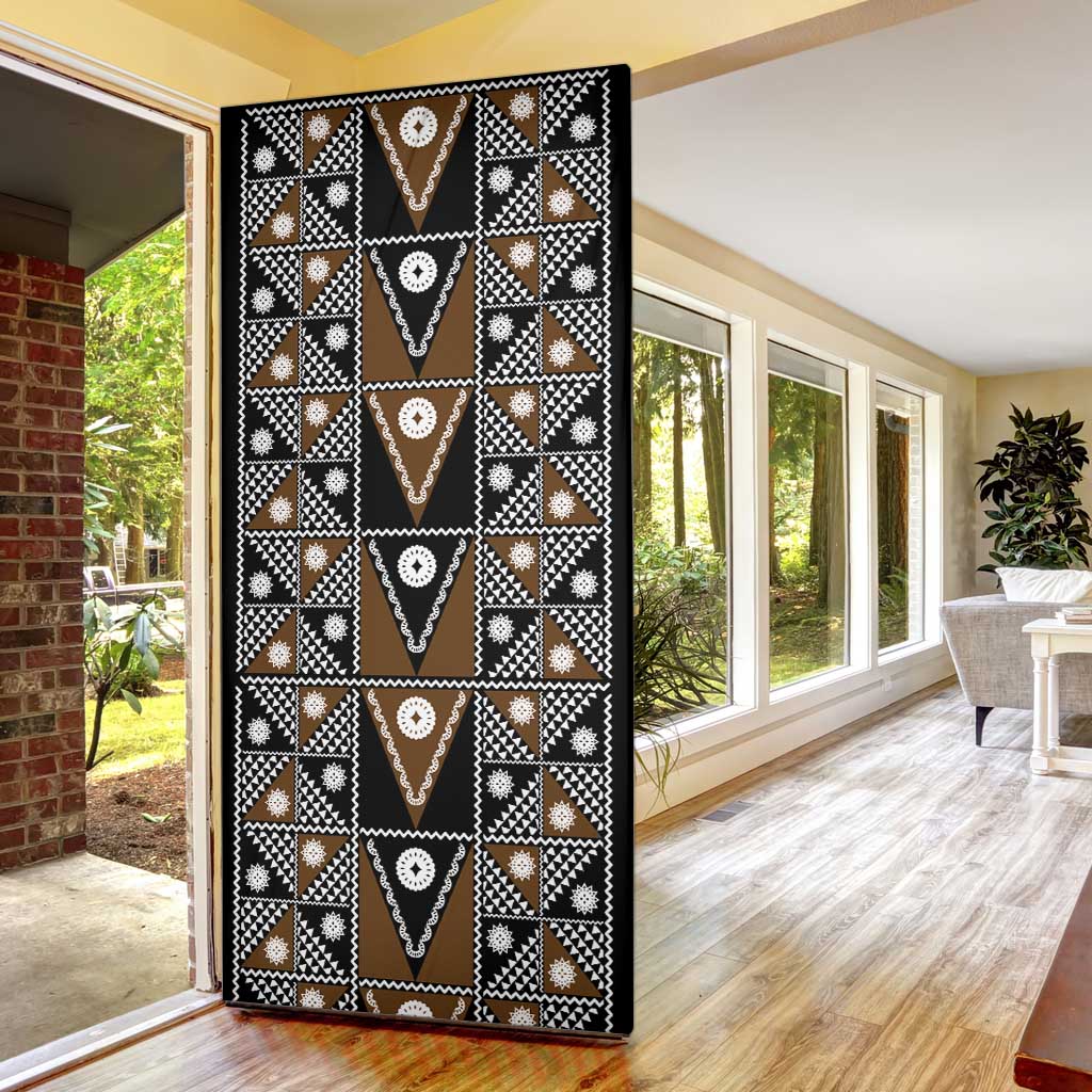 Fiji Brown Masi Pattern Door Cover Fijian Tapa