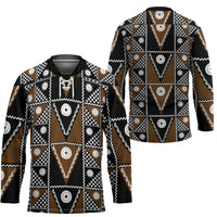 Fiji Brown Masi Pattern Hockey Jersey Fijian Tapa