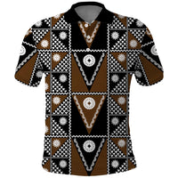 Fiji Brown Masi Pattern Polo Shirt Fijian Tapa