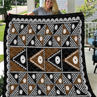 Fiji Brown Masi Pattern Quilt Fijian Tapa