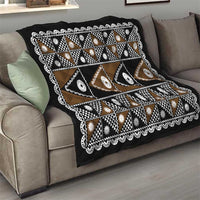 Fiji Brown Masi Pattern Quilt Fijian Tapa
