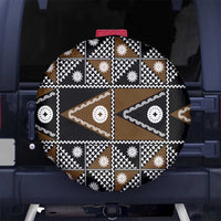 Fiji Brown Masi Pattern Spare Tire Cover Fijian Tapa