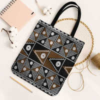 Fiji Brown Masi Pattern Tote Bag Fijian Tapa