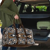 Fiji Brown Masi Pattern Travel Bag Fijian Tapa