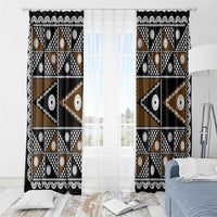 Fiji Brown Masi Pattern Window Curtain Fijian Tapa