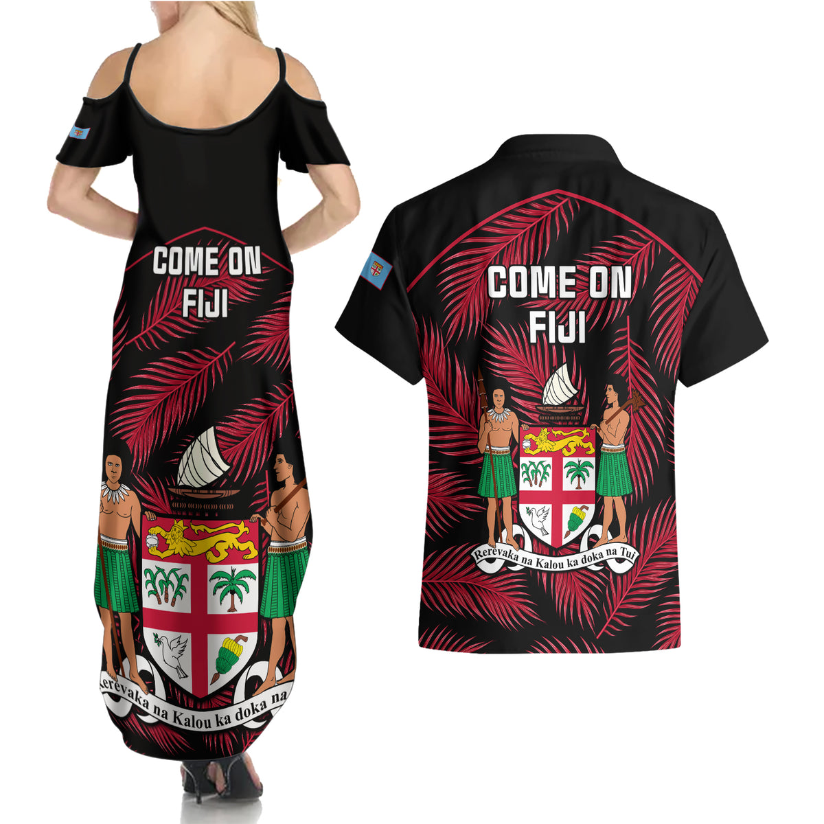 fiji-rugby-couples-matching-summer-maxi-dress-and-hawaiian-shirt-flying-fijians-red-palm-tree-version