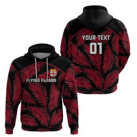 Custom Fiji Rugby Hoodie Flying Fijians Red Palm Tree Version LT01 - Polynesian Pride