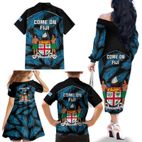 fiji-rugby-family-matching-off-shoulder-long-sleeve-dress-and-hawaiian-shirt-flying-fijians-blue-palm-tree-version