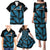 Fiji Rugby Family Matching Puletasi Dress and Hawaiian Shirt Flying Fijians Blue Palm Tree Version LT01 - Polynesian Pride