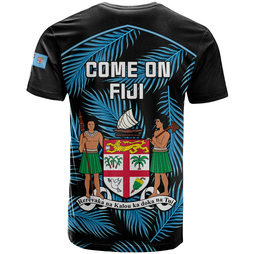 Fiji Rugby T Shirt Flying Fijians Blue Palm Tree Version LT01 - Polynesian Pride