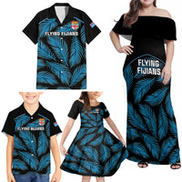 custom-fiji-rugby-family-matching-off-shoulder-maxi-dress-and-hawaiian-shirt-flying-fijians-blue-palm-tree-version
