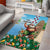 Hawaii Christmas Santa Claus Area Rug Mele Kalikimaka Tropical Beach