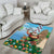 Hawaii Christmas Santa Claus Area Rug Mele Kalikimaka Tropical Beach