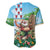 Hawaii Christmas Santa Claus Baseball Jersey Mele Kalikimaka Tropical Beach