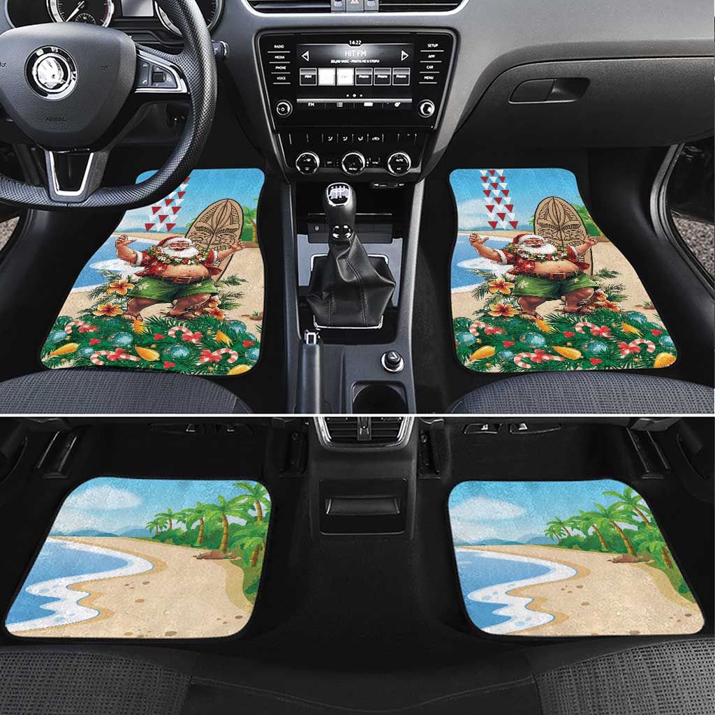 Hawaii Christmas Santa Claus Car Mats Mele Kalikimaka Tropical Beach