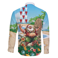Hawaii Christmas Santa Claus Family Matching Puletasi and Hawaiian Shirt Mele Kalikimaka Tropical Beach LT01 - Polynesian Pride