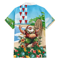 Hawaii Christmas Santa Claus Family Matching Short Sleeve Bodycon Dress and Hawaiian Shirt Mele Kalikimaka Tropical Beach LT01 - Polynesian Pride