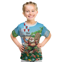 Hawaii Christmas Santa Claus Kid T Shirt Mele Kalikimaka Tropical Beach