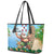 Hawaii Christmas Santa Claus Leather Tote Bag Mele Kalikimaka Tropical Beach