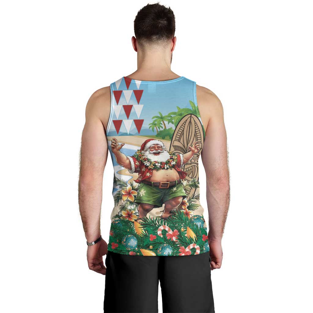 Hawaii Christmas Santa Claus Men Tank Top Mele Kalikimaka Tropical Beach