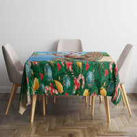 Hawaii Christmas Santa Claus Tablecloth Mele Kalikimaka Tropical Beach
