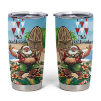 Hawaii Christmas Santa Claus Tumbler Cup Mele Kalikimaka Tropical Beach